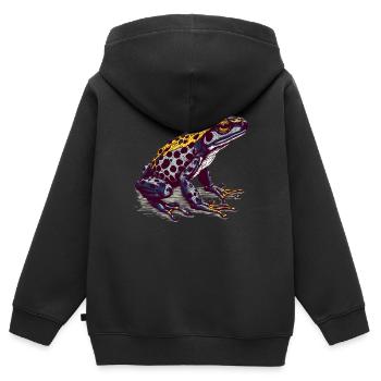 Der giftige Pfeilgiftfrosch lebt in den Tropen - Kinder Premium Organic Zip Hoodie - Schwarz - Hinten - AI Model Kid Male (0cm)