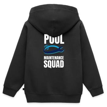 Entretien de piscine et nettoyeur de piscine - Sweat Premium à capuche zippé enfant bio - noir - Dos - AI Model Kid Male (0cm)