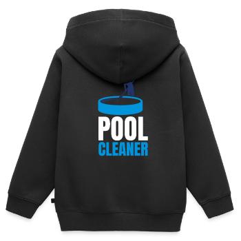 Entretien de piscine et nettoyeur de piscine - Sweat Premium à capuche zippé enfant bio - noir - Dos - AI Model Kid Male (0cm)