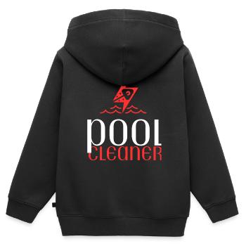 Entretien de piscine et nettoyeur de piscine - Sweat Premium à capuche zippé enfant bio - noir - Dos - AI Model Kid Male (0cm)