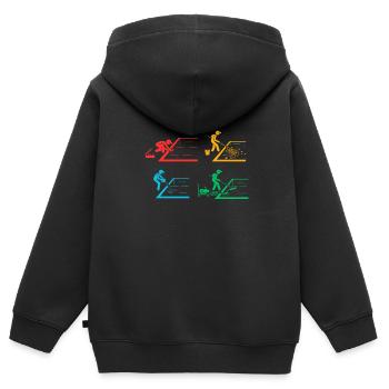Entretien de piscine et nettoyeur de piscine - Sweat Premium à capuche zippé enfant bio - noir - Dos - AI Model Kid Male (0cm)