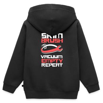 Entretien de piscine et nettoyeur de piscine - Sweat Premium à capuche zippé enfant bio - noir - Dos - AI Model Kid Male (0cm)