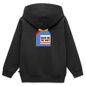 Afficher la poudre de protéine de lactosérum - Sweat Premium à capuche zippé enfant bio - noir - Dos - AI Model Kid Male (0cm)