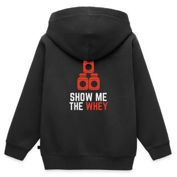 Afficher la poudre de protéine de lactosérum - Sweat Premium à capuche zippé enfant bio - noir - Dos - AI Model Kid Male (0cm)