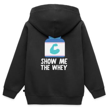 Afficher la poudre de protéine de lactosérum - Sweat Premium à capuche zippé enfant bio - noir - Dos - AI Model Kid Male (0cm)