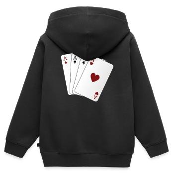 Playing Cards Ace - Kids Premium Organic Zip-up Hoodie - black - Back - AI Model Kid Male (0cm)