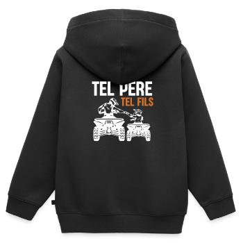 Tel Père Tel Fils Quad Antenne Cubique Moto - Kinder Premium Organic Zip Hoodie - Schwarz - Hinten - AI Model Kid Male (0cm)