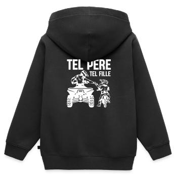 Tel Père Tel Fils Quad Antenne Cubique Moto - Kinder Premium Organic Zip Hoodie - Schwarz - Hinten - AI Model Kid Male (0cm)