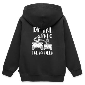 Tel Père Tel Fils Quad Antenne Cubique Moto - Kinder Premium Organic Zip Hoodie - Schwarz - Hinten - AI Model Kid Male (0cm)