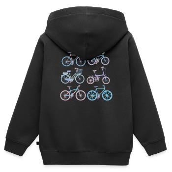 Fahrrad - Kinder Premium Organic Zip Hoodie - Schwarz - Hinten - AI Model Kid Male (0cm)