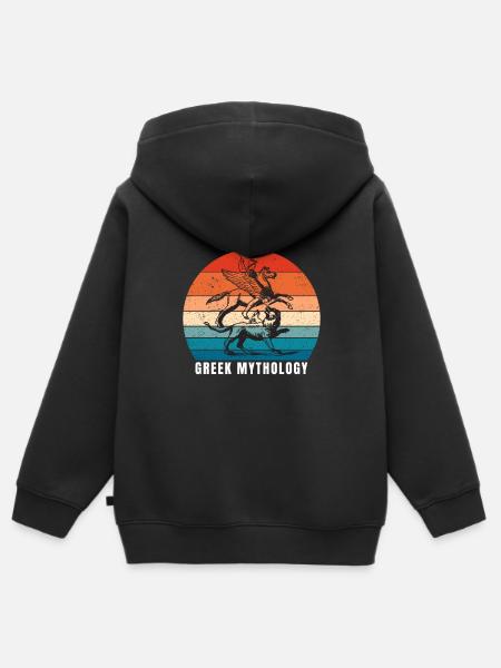 Greek Mythology Gods Ancient Greece - Kids Premium Organic Zip-up Hoodie - black