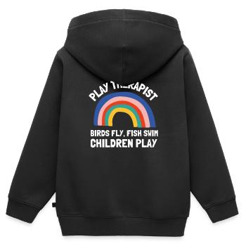 Play Therapist - Recreational Therapy Therapist RT - Kids Premium Organic Zip-up Hoodie - black - Back - AI Model Kid Male (0cm)