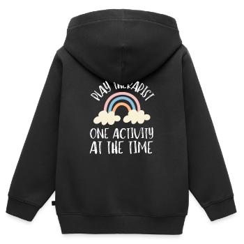 Play Therapist - Recreational Therapy Therapist RT - Kids Premium Organic Zip-up Hoodie - black - Back - AI Model Kid Male (0cm)