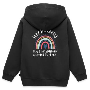 Play Therapist - Recreational Therapy Therapist RT - Kids Premium Organic Zip-up Hoodie - black - Back - AI Model Kid Male (0cm)