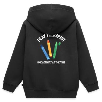 Play Therapist - Recreational Therapy Therapist RT - Kids Premium Organic Zip-up Hoodie - black - Back - AI Model Kid Male (0cm)