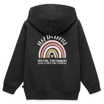 Play Therapist - Recreational Therapy Therapist RT - Kids Premium Organic Zip-up Hoodie - black - Back - AI Model Kid Male (0cm)