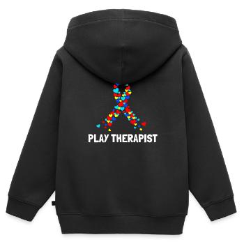 Play Therapist - Recreational Therapy Therapist RT - Kids Premium Organic Zip-up Hoodie - black - Back - AI Model Kid Male (0cm)