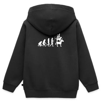 Bremen Town Musicians - Kinder Premium Organic Zip Hoodie - Schwarz - Hinten - AI Model Kid Male (0cm)