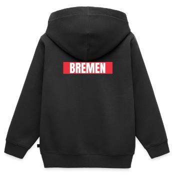 Bremen Town Musicians - Kinder Premium Organic Zip Hoodie - Schwarz - Hinten - AI Model Kid Male (0cm)