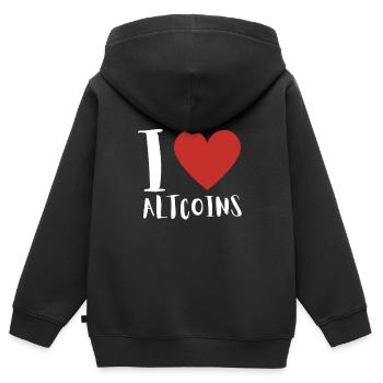 Altcoin Traders - Sweat Premium à capuche zippé enfant bio - noir - Dos - AI Model Kid Male (0cm)