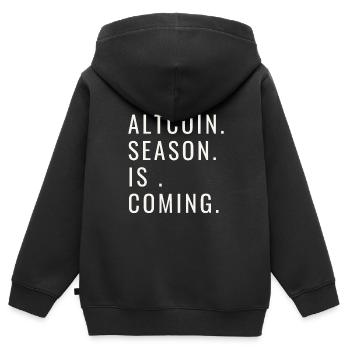 Altcoin Traders - Sweat Premium à capuche zippé enfant bio - noir - Dos - AI Model Kid Male (0cm)