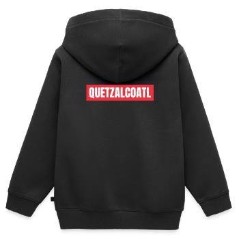 Calendrier aztèque - Quetzalcoatl - Sweat Premium à capuche zippé enfant bio - noir - Dos - AI Model Kid Male (0cm)