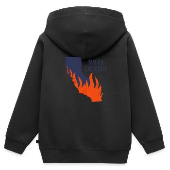 California This Place - Kinder Premium Organic Zip Hoodie - Schwarz - Hinten - AI Model Kid Male (0cm)