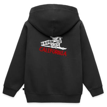 California This Place - Kinder Premium Organic Zip Hoodie - Schwarz - Hinten - AI Model Kid Male (0cm)