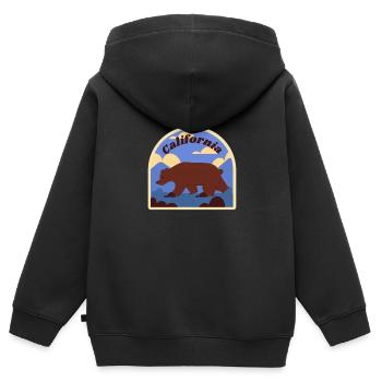 California This Place - Kinder Premium Organic Zip Hoodie - Schwarz - Hinten - AI Model Kid Male (0cm)