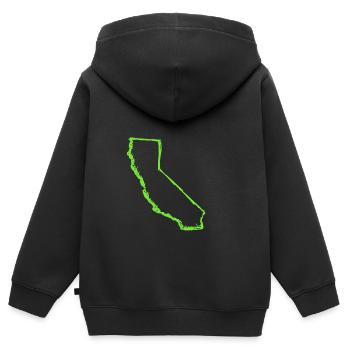 California This Place - Kids Premium Organic Zip-up Hoodie - black - Back - AI Model Kid Male (0cm)