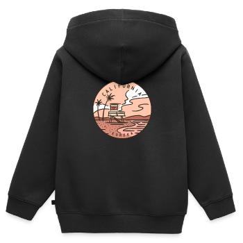 California This Place - Kinder Premium Organic Zip Hoodie - Schwarz - Hinten - AI Model Kid Male (0cm)