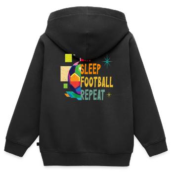 Eat sleep football repeat - Kids Premium Organic Zip-up Hoodie - black - Back - AI Model Kid Male (0cm)