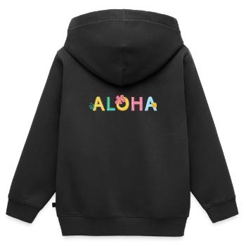 Île de Waikiki Honolulu - Sweat Premium à capuche zippé enfant bio - noir - Dos - AI Model Kid Male (0cm)