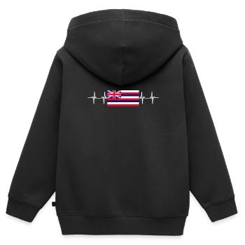 Île de Waikiki Honolulu - Sweat Premium à capuche zippé enfant bio - noir - Dos - AI Model Kid Male (0cm)
