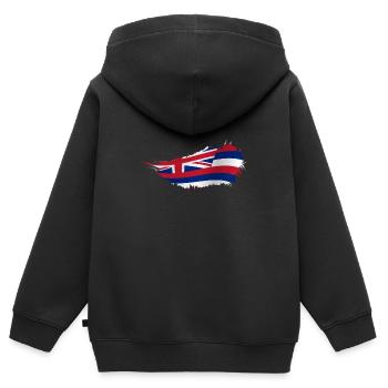 Waikiki Île d’Honolulu - Sweat Premium à capuche zippé enfant bio - noir - Dos - AI Model Kid Male (0cm)