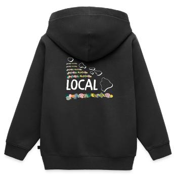 Île de Waikiki Honolulu - Sweat Premium à capuche zippé enfant bio - noir - Dos - AI Model Kid Male (0cm)
