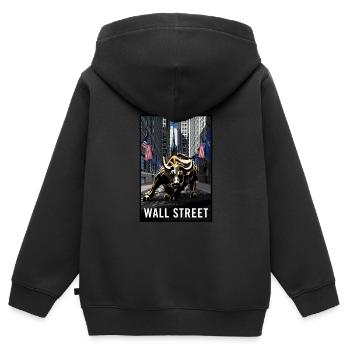 NY Stock Exchange Bull - Kinder Premium Organic Zip Hoodie - Schwarz - Hinten - AI Model Kid Male (0cm)