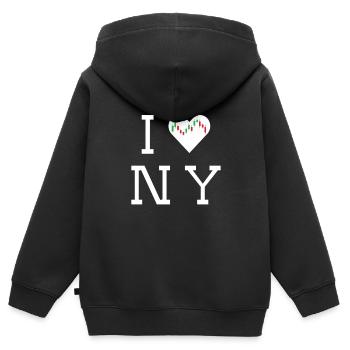 NY Stock Exchange Bull - Kinder Premium Organic Zip Hoodie - Schwarz - Hinten - AI Model Kid Male (0cm)