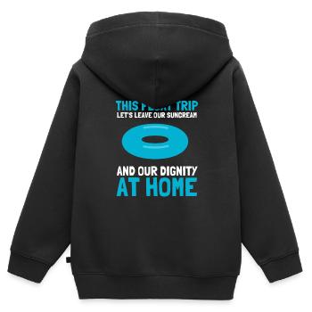 Summer Float Trip River Tube Tubing - Kinder Premium Organic Zip Hoodie - Schwarz - Hinten - AI Model Kid Male (0cm)