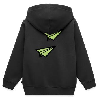 papierflieger 2 - Kinder Premium Organic Zip Hoodie - Schwarz - Hinten - AI Model Kid Male (0cm)
