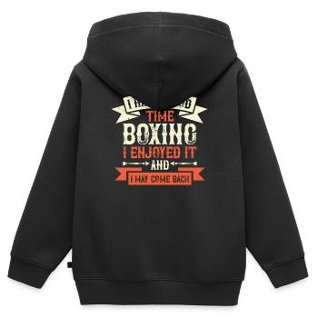 I had a good time boxing I enjoyed it - Sweat Premium à capuche zippé enfant bio - noir - Dos - AI Model Kid Male (0cm)