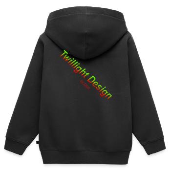 Logo Twillight Design - Kinder Premium Organic Zip Hoodie - Schwarz - Hinten - AI Model Kid Male (0cm)