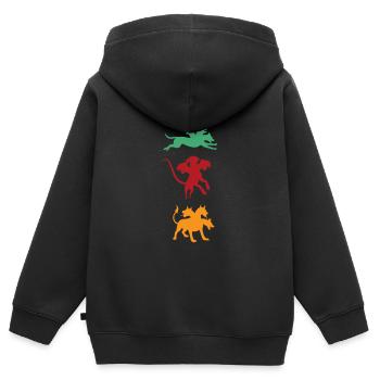 Three headed Dog Greek Mythology God Ancient - Kids Premium Organic Zip-up Hoodie - black - Back - AI Model Kid Male (0cm)
