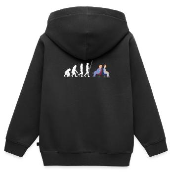 Bureau sarcastique - Par mon dernier e-mail - Sweat Premium à capuche zippé enfant bio - noir - Dos - AI Model Kid Male (0cm)