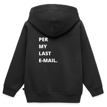 Bureau sarcastique - Par mon dernier e-mail - Sweat Premium à capuche zippé enfant bio - noir - Dos - AI Model Kid Male (0cm)