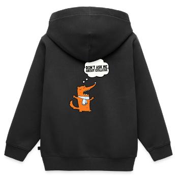 Don't ask me about college - Kinder Premium Organic Zip Hoodie - Schwarz - Hinten - AI Model Kid Male (0cm)