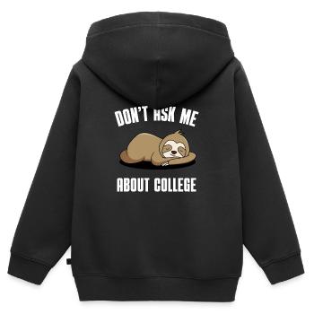 Don't ask me about college - Kinder Premium Organic Zip Hoodie - Schwarz - Hinten - AI Model Kid Male (0cm)