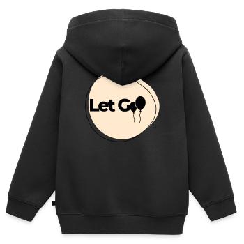 Loslassen - Kinder Premium Organic Zip Hoodie - Schwarz - Hinten - AI Model Kid Male (0cm)