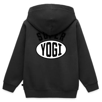 Super Yogi / Yoga - Sweat Premium à capuche zippé enfant bio - noir - Dos - AI Model Kid Male (0cm)
