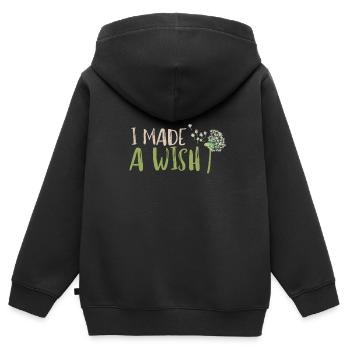 J’ai fait un vœu maman et moi - Sweat Premium à capuche zippé enfant bio - noir - Dos - AI Model Kid Male (0cm)